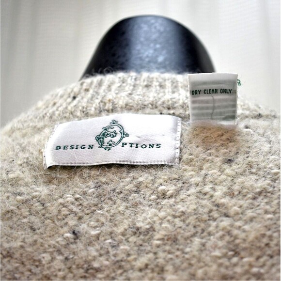 Design Options Natural Wool Cotton Alpaca Button-Front Cardigan Sweater L - Picture 8 of 8